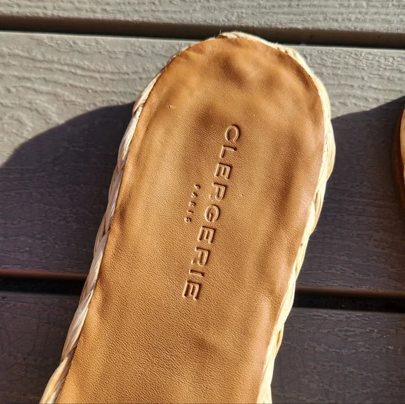 Clergerie Paris Raffia Fringd Slide Silver Sandals Sz EU 40 US 9 - Picture 8 of 8